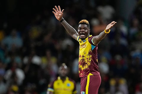 Alzarri Joseph appeals for a caught behind against USA